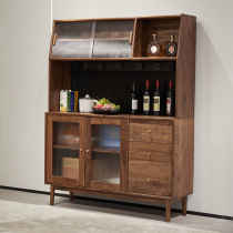 North American Black Walnuts Wood Dining Side Cabinet Integrated By Wall High Cabinet Tea Water Cabinet Living-room Lockers Locker Room Wine Cabinet