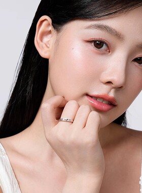 足银s999冰川之约情侣戒指精致小众肌理感设计纯银对戒情人节礼物