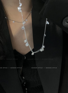 璀璨白锆石流苏项链耳环戒指手链