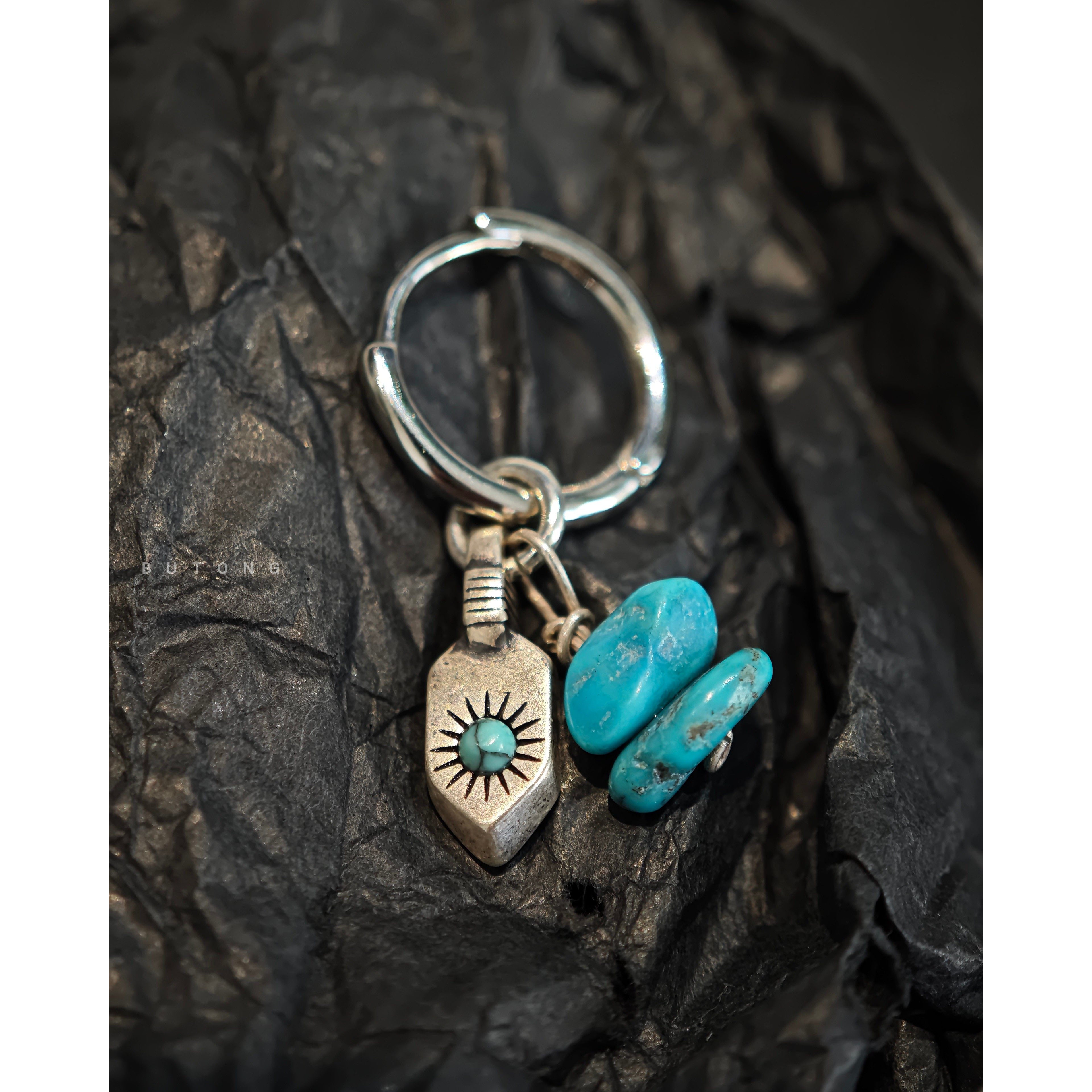 不同银匠 925纯银民族天然绿松石许愿塔耳坠箭头耳环耳圈印第安风,淘宝优惠券,粉丝福利购,淘宝优惠卷