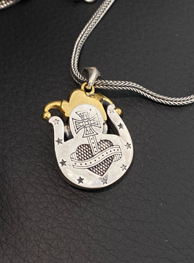 925纯银情侣奇趣小丑吊坠项链