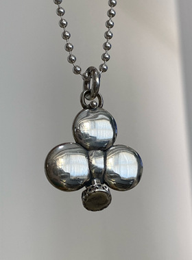 925纯银圆珠项链男女小丑吊坠