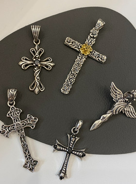 不同纯银天使翅膀蔷薇花纹锆石