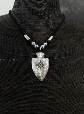 高桥风925银印第安风鹿皮绳项链