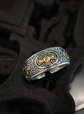 925纯银开口戒指男个性