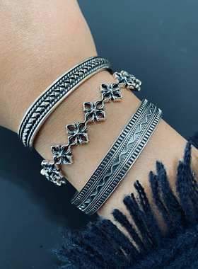 小众高级感女925纯银图腾手镯