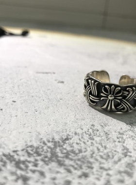定制日戒指纯银十字架藤蔓34Tin