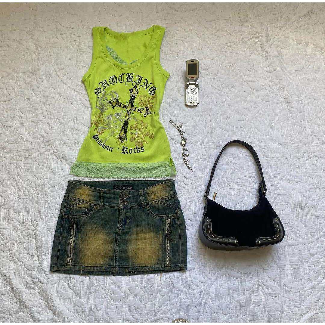 美式复古vintage古着绿色十字架印花蕾丝花边背心吊带女夏季上衣,淘宝优惠券,粉丝福利购,淘宝优惠卷