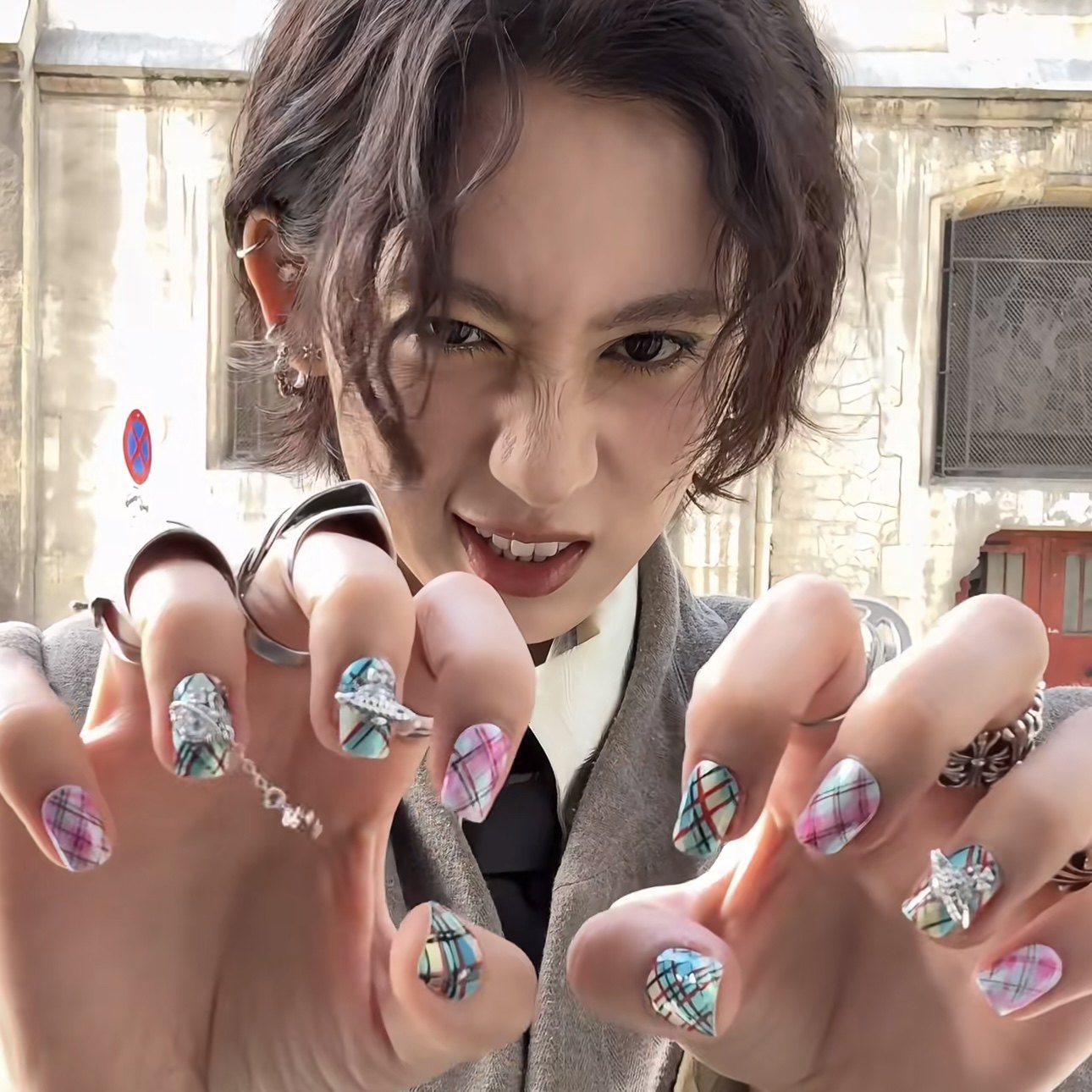 宥荷Studio 西太后格纹 高级感穿戴甲美甲定制假指甲手工定制短甲,淘宝优惠券,粉丝福利购,淘宝优惠卷