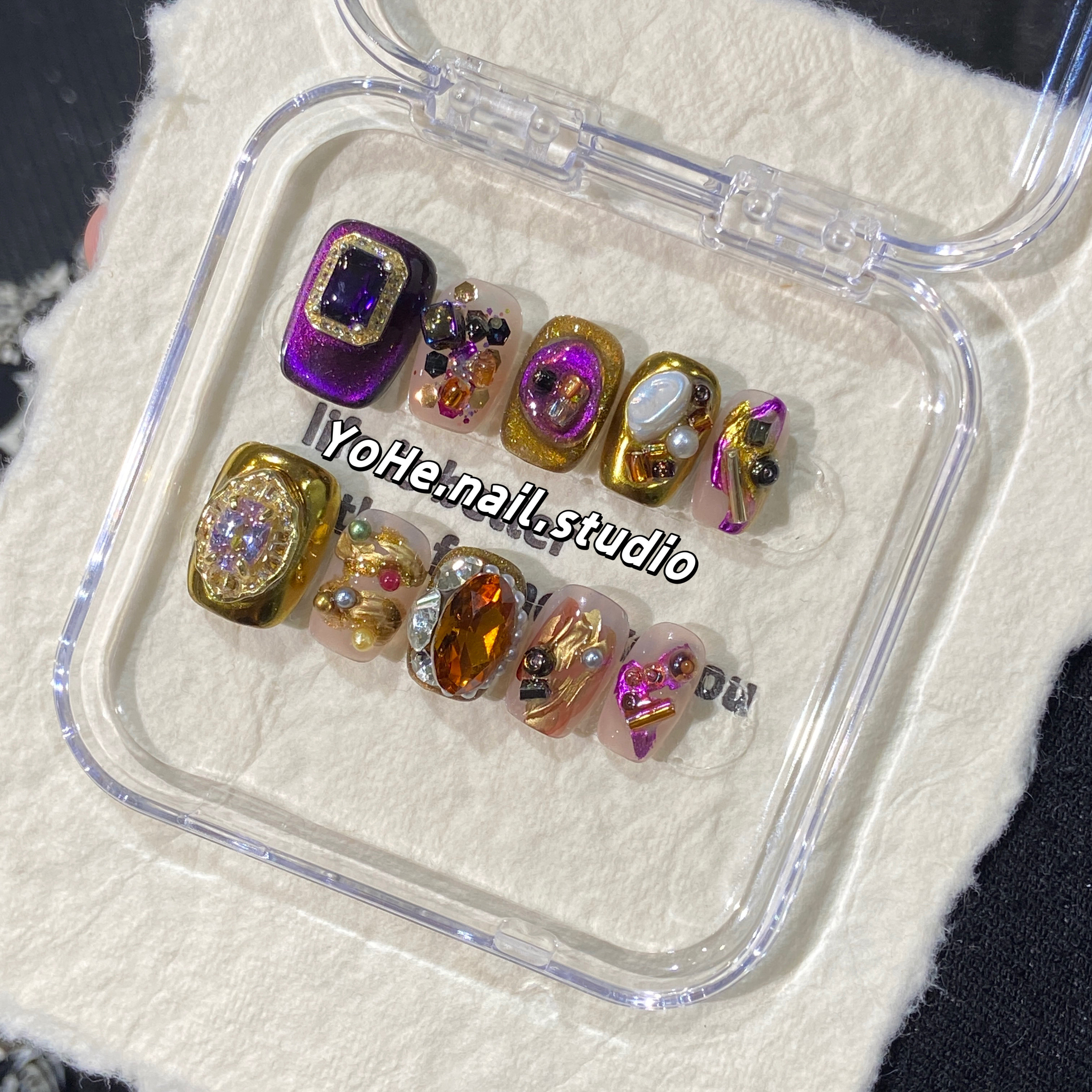 宥荷Studio 金缕衣 小众ins风穿戴甲美甲定制假指甲手工定制短甲,淘宝优惠券,粉丝福利购,淘宝优惠卷