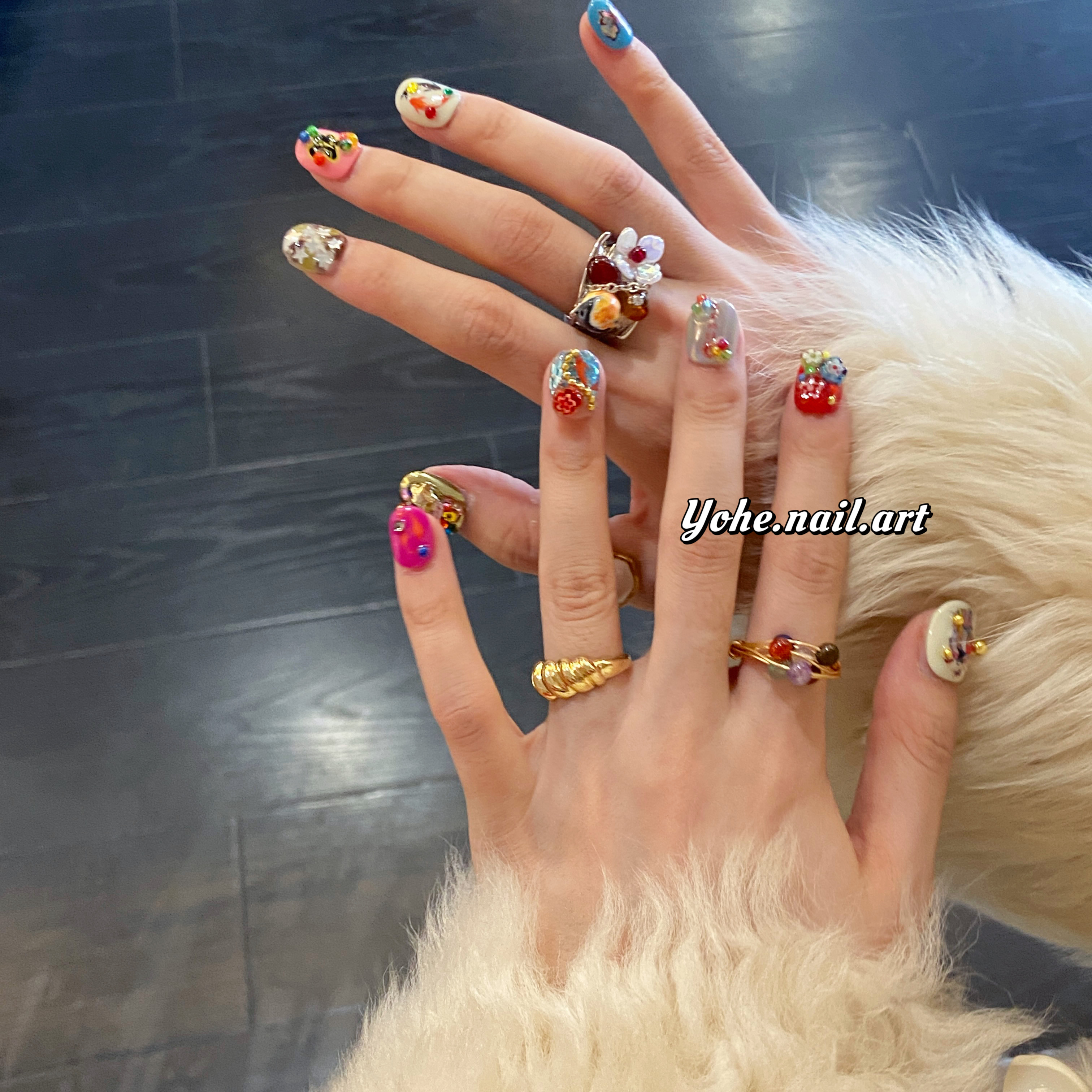 宥荷Studio 新年限定 八方来财穿戴甲美甲定制假指甲手工定制短甲,淘宝优惠券,粉丝福利购,淘宝优惠卷