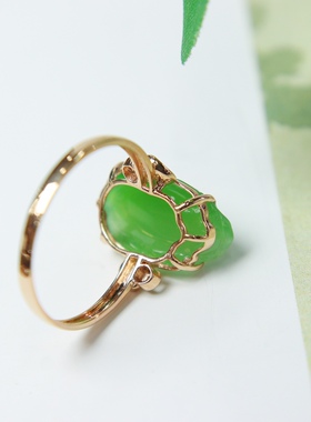 原创设计翡翠金镶玉手饰送妈妈