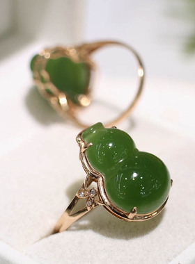原创设计翡翠金镶玉手饰送老婆