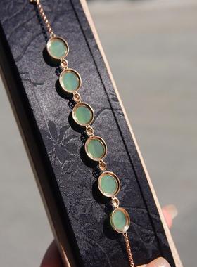 原创设计翡翠金镶玉手串送老婆