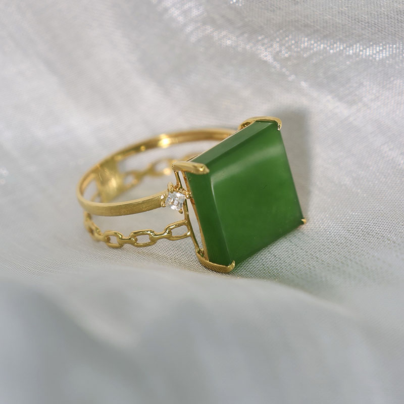 Fashion trendy Hetian jade gold inlaid jade gift for wife