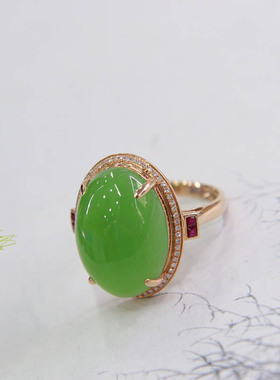 原创设计翡翠金镶玉手饰送妈妈