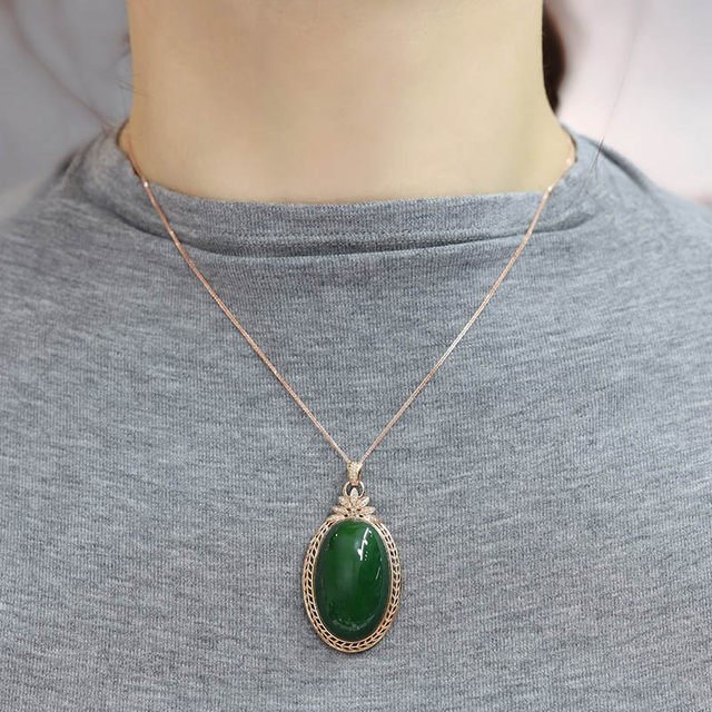 Original design jade gold inlaid jade necklace for my wife