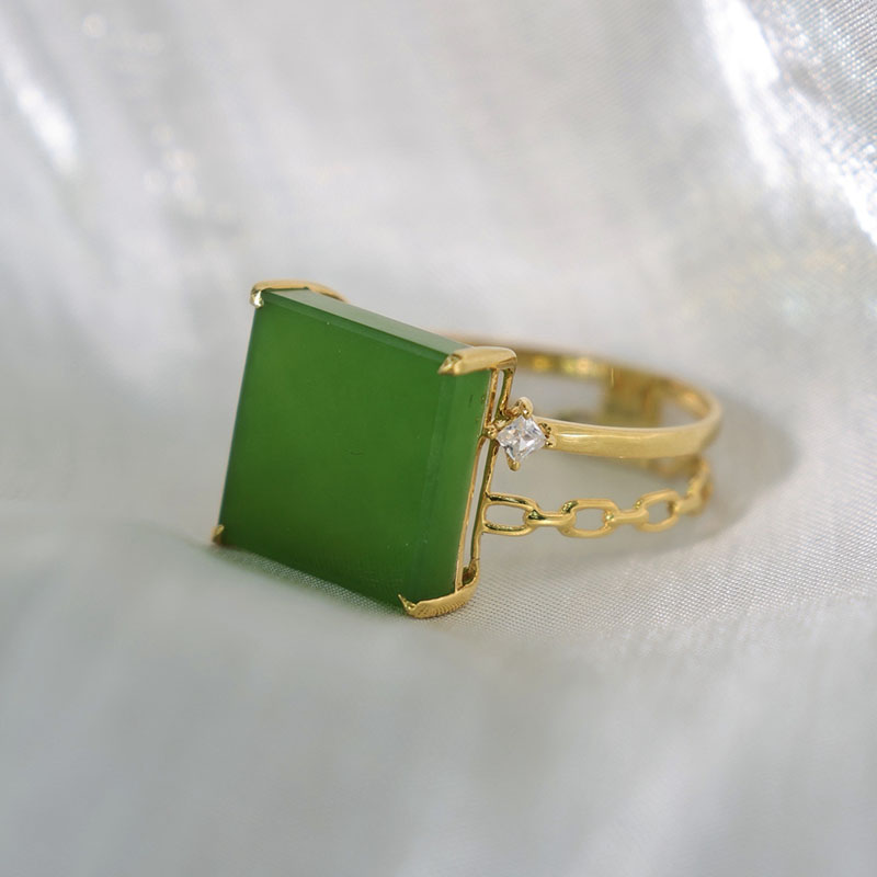 Fashion trendy Hetian jade gold inlaid jade gift for wife