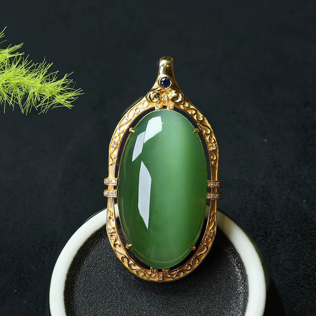 Original design jade gold inlaid jade necklace for mom