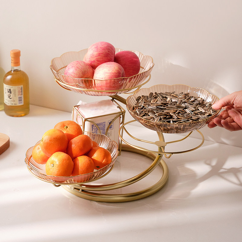 创意多层网红水果盘家用客厅茶几轻奢零食干果糖果盘新款纸巾收纳,淘宝优惠券,粉丝福利购,淘宝优惠卷