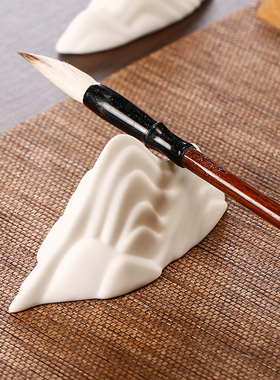 白瓷禅意小假山摆件创意鱼缸造景笔山枯山水微景观茶室桌面新中式