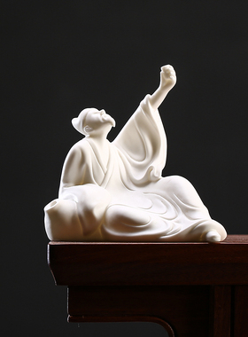 新中式风李白禅意会所茶室小摆件