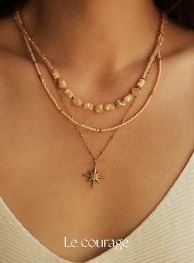 Lecourage波西米亚串珠项链