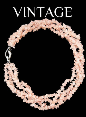 Vintage重工碎石多层叠搭波西米亚风气质复古短款项链耳钉高级感