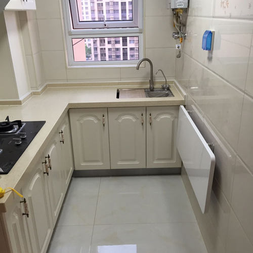 壁挂折叠桌餐桌小户型家用免打孔厨房折叠台面伸缩隐形墙上吃饭桌 - 图0