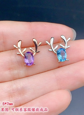 S925纯银吊坠空托尺寸5*7mm