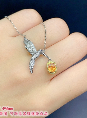 S925银锁骨链空托尺寸4*5mm4*6mm