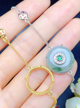 女纯银未镶嵌时尚风圆形手链