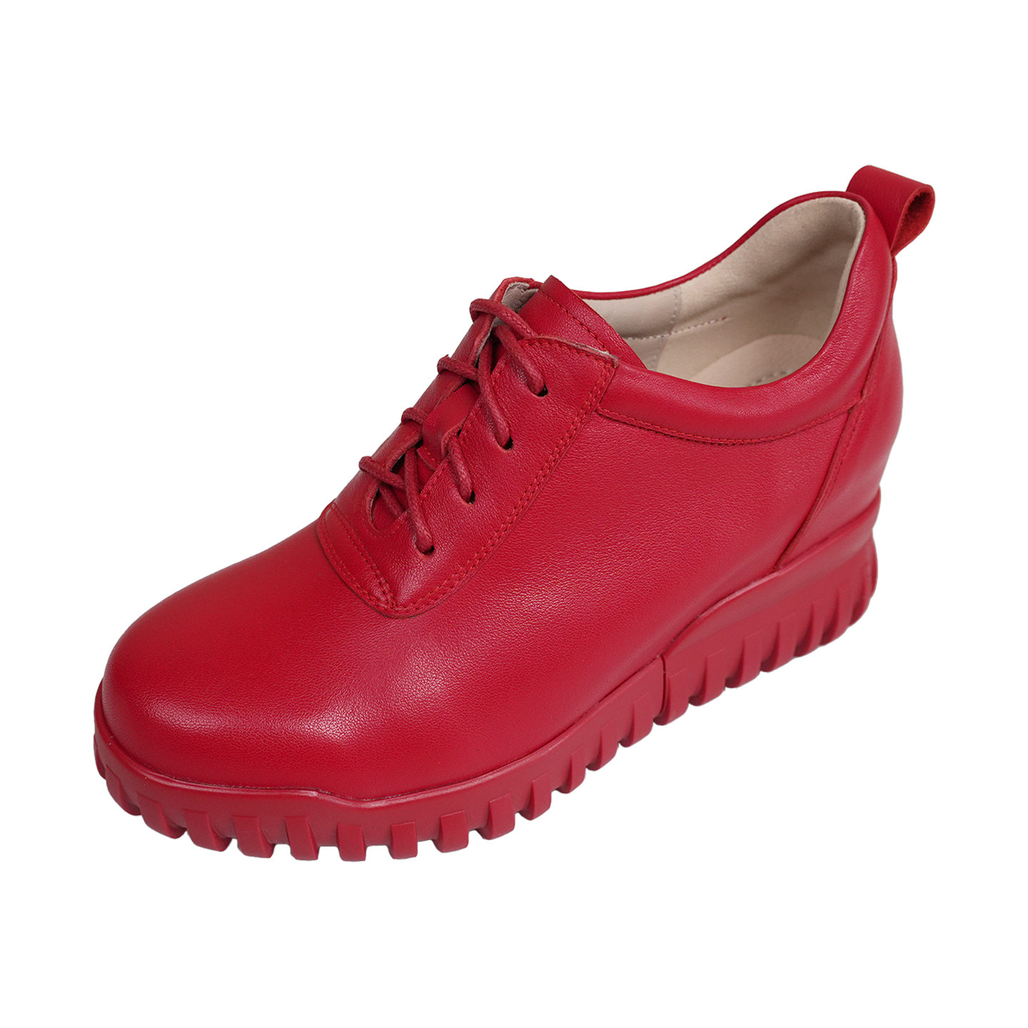 真皮红色内增高女鞋中老年妈妈鞋简约风软皮小白鞋2025新款女单鞋,淘宝优惠券,粉丝福利购,淘宝优惠卷