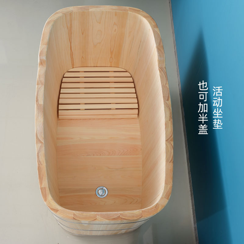 日本桧木无油漆泡澡桶木桶加厚家用沐浴桶全身泡澡木桶成人洗澡桶 - 图2