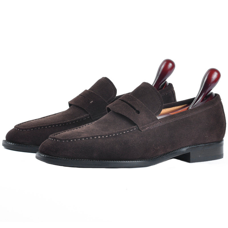 绅士手工反绒牛皮男士乐福鞋英伦透气一脚蹬懒人鞋软皮休闲皮鞋,淘宝优惠券,粉丝福利购,淘宝优惠卷