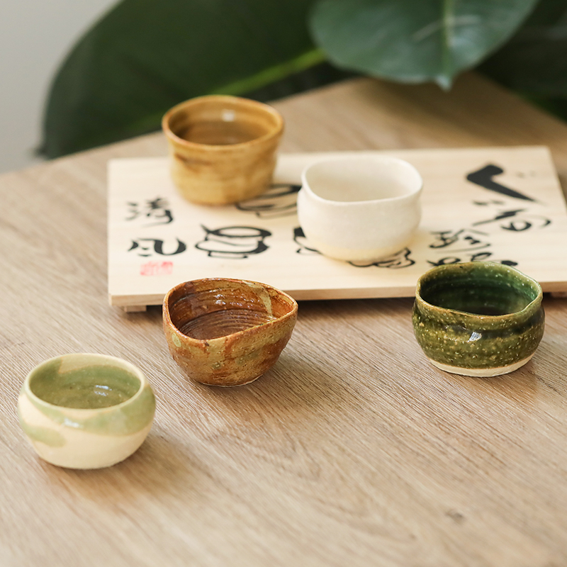 日本进口美浓烧手工粗陶茶杯珍味小碗复古品茗杯功夫茶具套装礼盒 - 图2