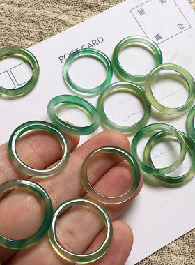 绿玉髓玛瑙时尚风小众设计尾戒