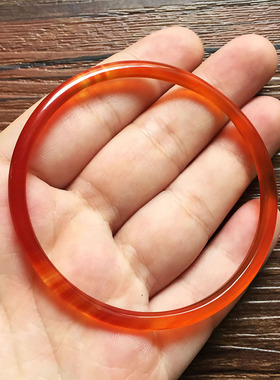 正品天然红玛瑙手镯极细窄边文艺