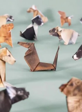 PAPER CATS/PUPS仿真动物折纸材料包50张入 亲子互动手工跨境货源