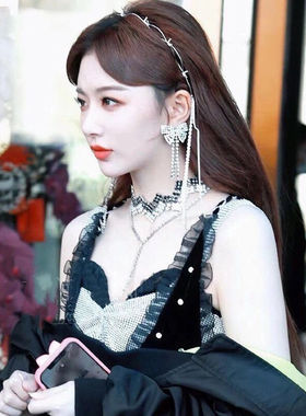 孔雪儿同款项链轻奢小众设计感2021年新款女团满钻超仙锁骨链颈链