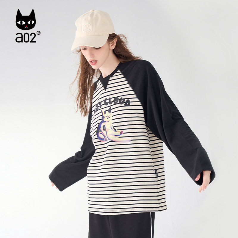 【Fuzzystyle】a02猫咪印花长袖T恤