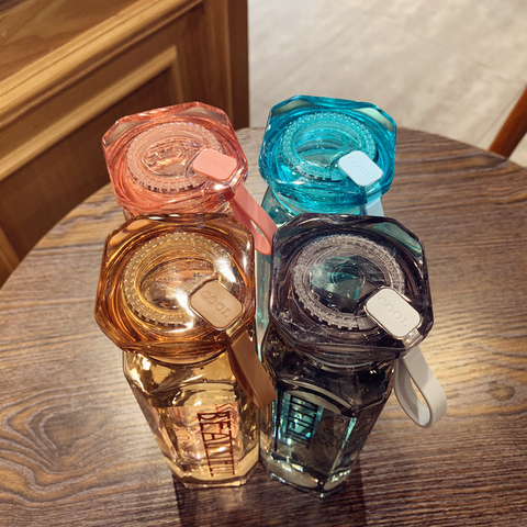 简约夏季创意潮流学生水杯子塑料便携防漏清新可爱韩版少女心水瓶