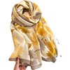 Floral silk scarf women's cotton and linen scarf winter warm shawl