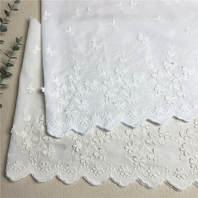 宽27cm新款立体小蝴蝶飞舞凸绣棉布花边女装服饰家纺纯棉蕾丝布料,淘宝优惠券,粉丝福利购,淘宝优惠卷