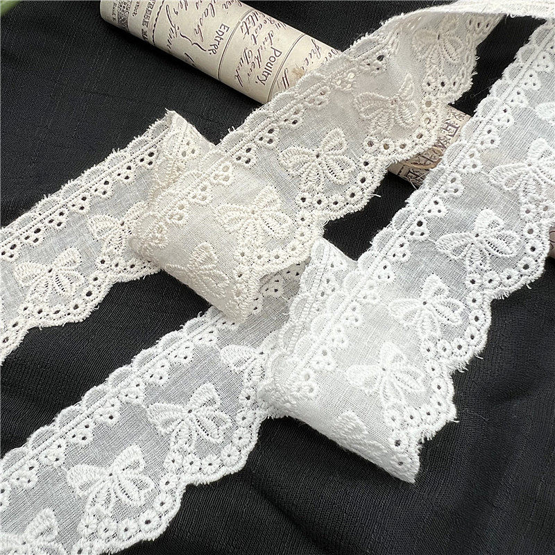 蝴蝶结双边小孔刺绣棉布花边DIY日韩小清新童服装辅料洛丽塔配饰,淘宝优惠券,粉丝福利购,淘宝优惠卷