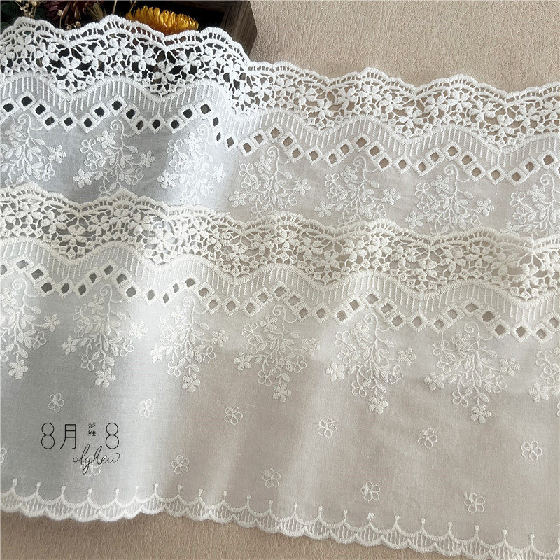 新款18cm镂空水溶双边棉布刺绣花边棉线蕾丝裙边服装辅料窗帘布艺,淘宝优惠券,粉丝福利购,淘宝优惠卷