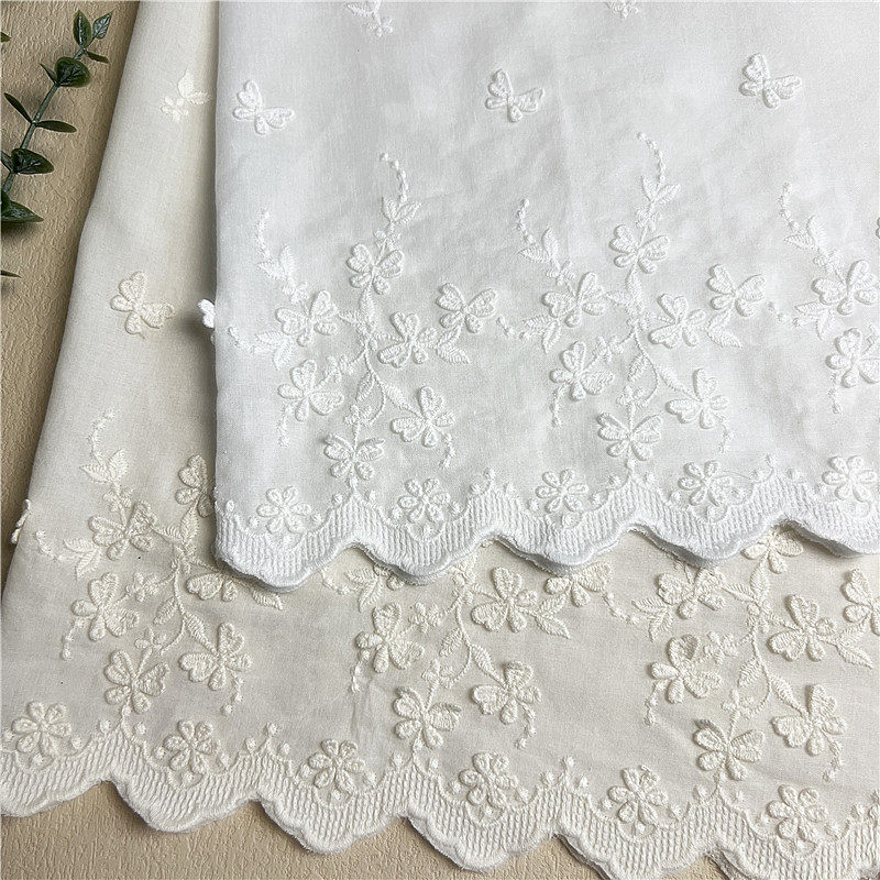 宽27cm新款立体小蝴蝶飞舞凸绣棉布花边女装服饰家纺纯棉蕾丝布料,淘宝优惠券,粉丝福利购,淘宝优惠卷