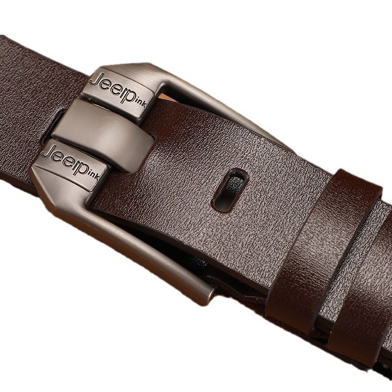 经典款简约百搭男士针扣皮带黑色中青年复古男式腰带裤带商务休闲,淘宝优惠券,粉丝福利购,淘宝优惠卷