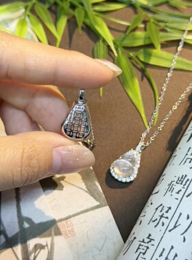 新中式葫芦项链 通透锆石点缀七彩闪亮钱币元素锁骨链搭旗袍温婉