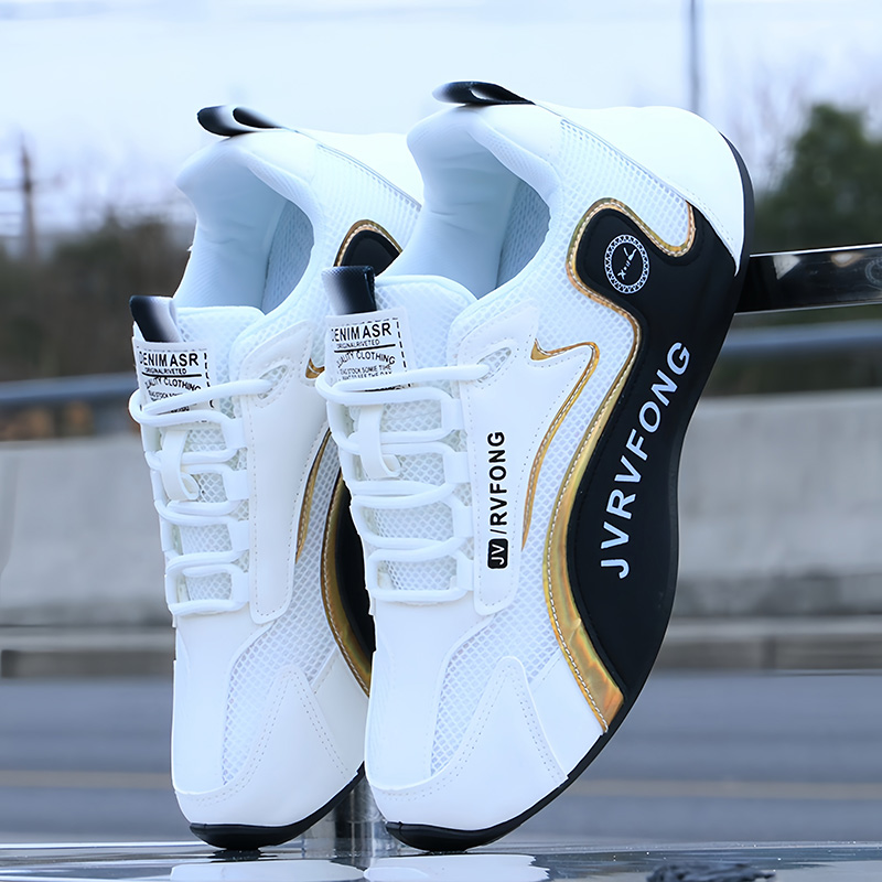 男鞋春夏季2025年新款休闲鞋子透气网面旅游跑步运动鞋男士老爹鞋 - 图0